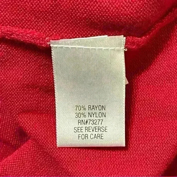 Croft & Barrow WOMEN'S Red Rayon Blended  SZ SMALL Jeweled SWEATER  New - Picture 12 of 12